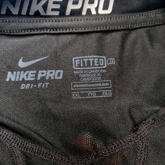Mens Nike Pro Fitted Spandex Shirt Black W Graphic Size XXL - Picture 4 of 7